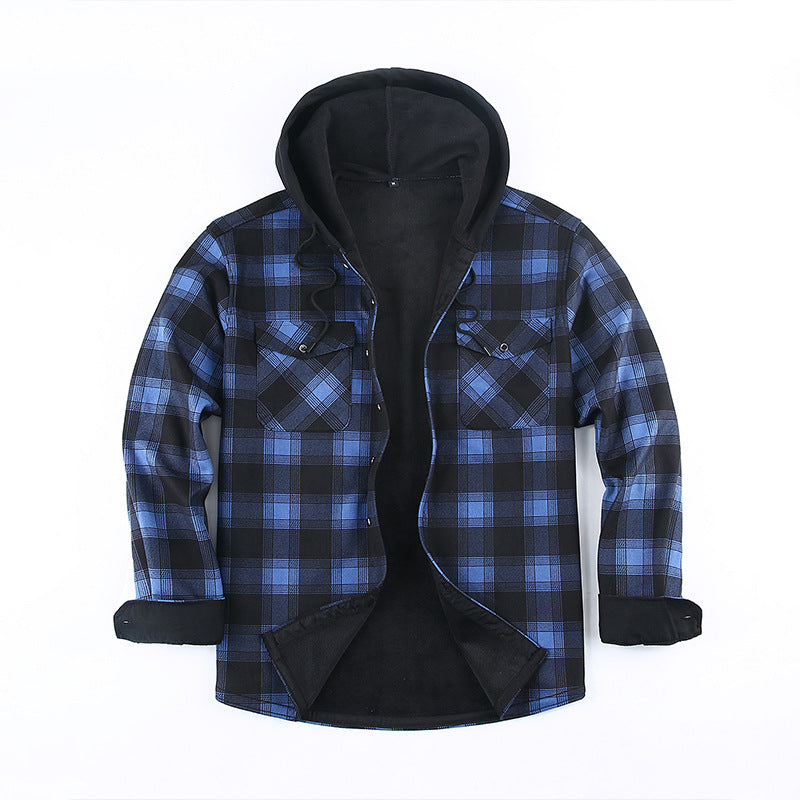 Herren-Kapuzenhemd mit Fleece-Futter – Bild 3 | LuxeStyle