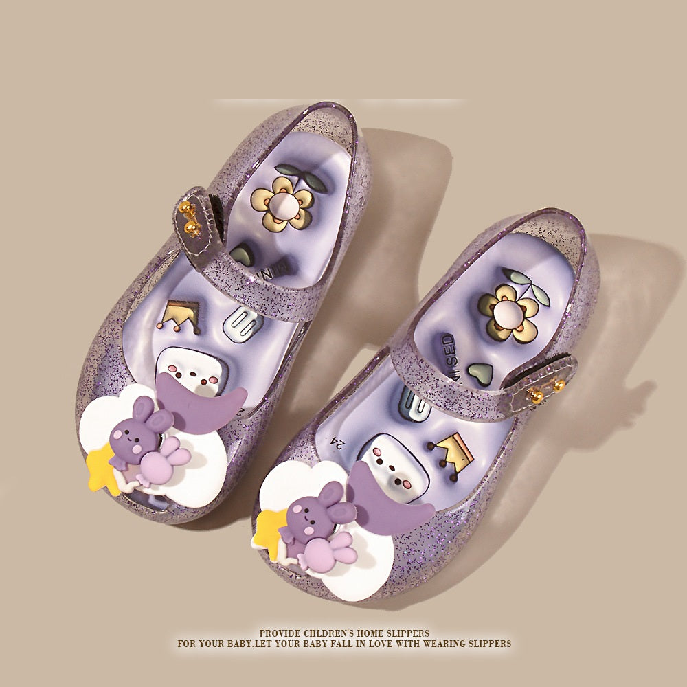Glitzer-Sandalen mit Klett