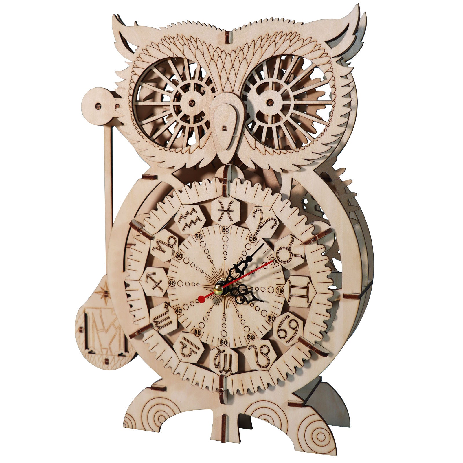 3D Holzpuzzle Eulen-Uhr Bausatz