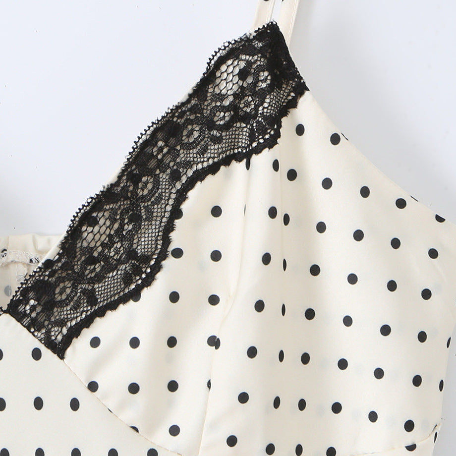 Spaghettiträger-Kleid mit Polka Dots