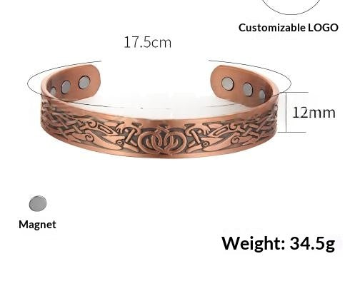 Magnetisches Kupferarmband mit Drachen-Phönix-Motiv