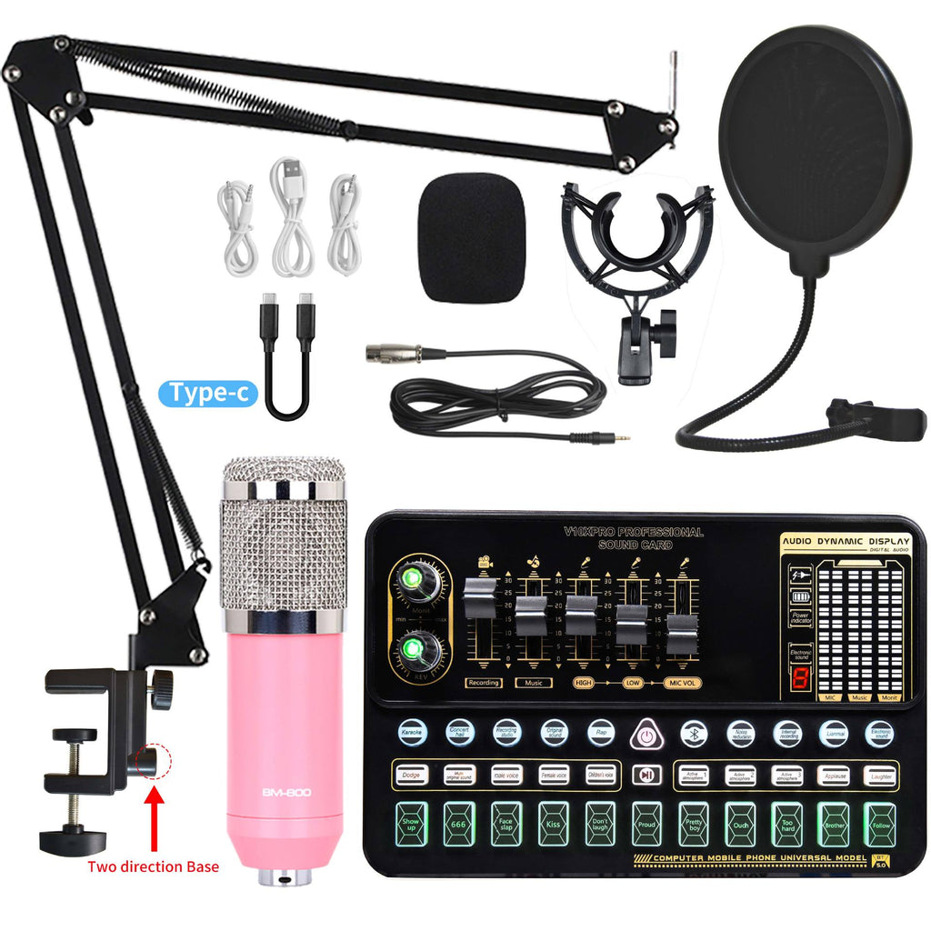 Live Broadcast Soundkarten-Set mit Kondensatormikrofon