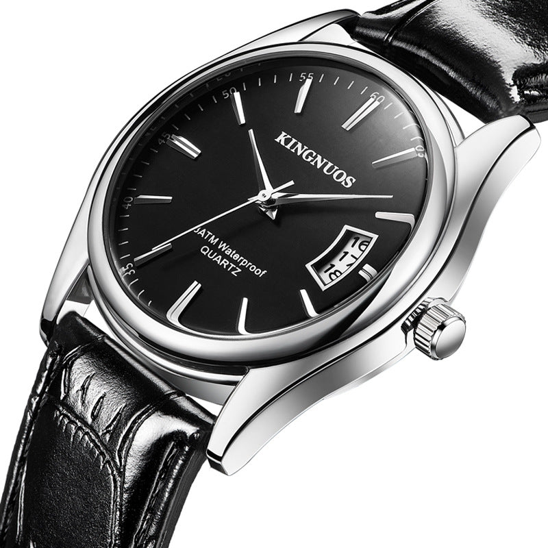 Herrenuhr mit Kalender und Edelstahlarmband – Bild 2 | LuxeStyle