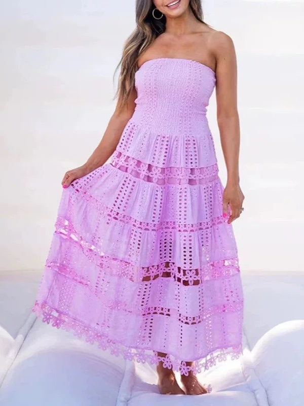 Resort-Style Bandeau Maxi-Kleid