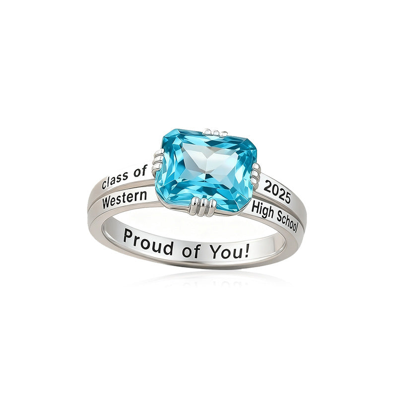 Geburtsstein Ring mit Gravur