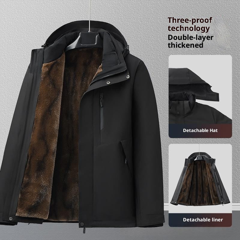 Wasserdichte Herren-Fleecejacke mit abnehmbarer Innenfutter