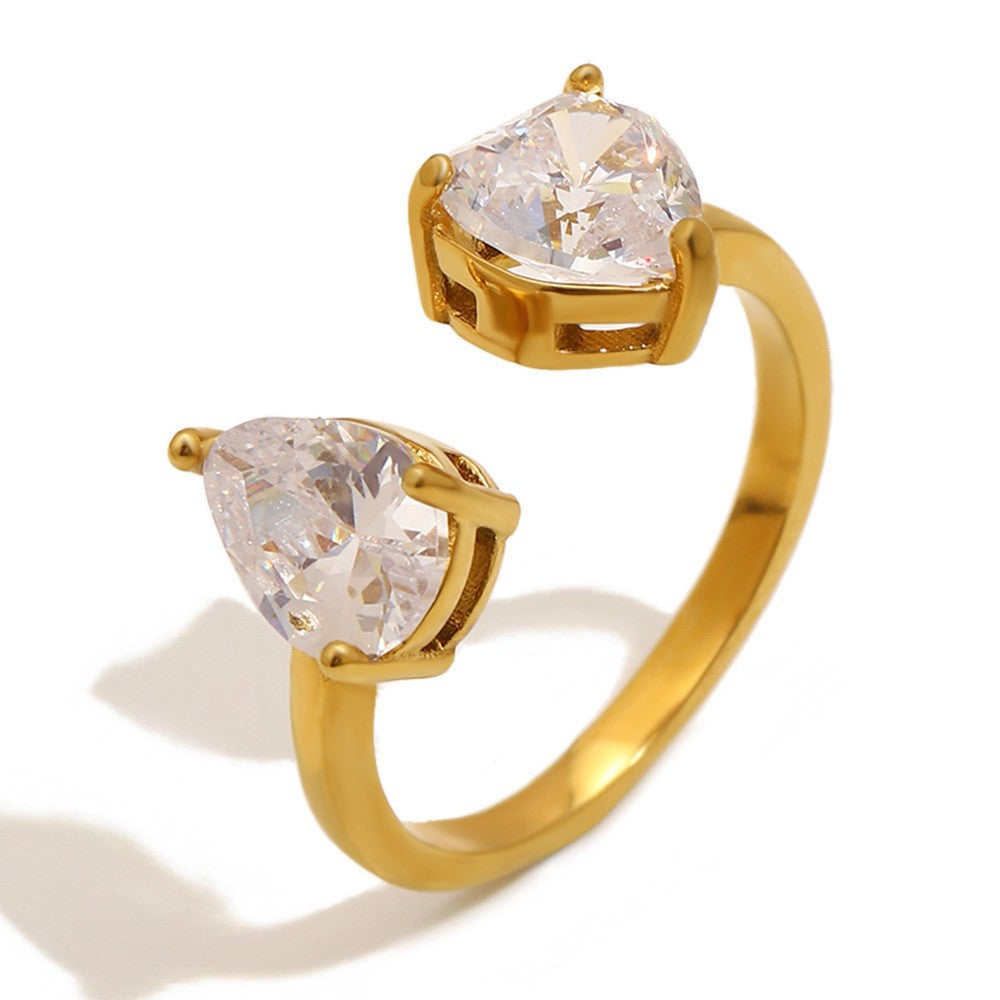 Eleganter Wassertropfen Zirkon Ring für Damen