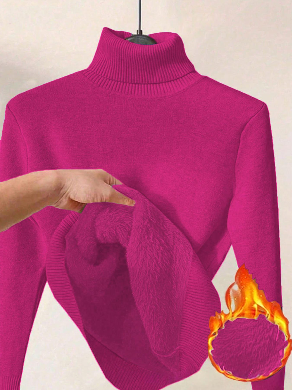 Damen Fleece Rollkragenpullover