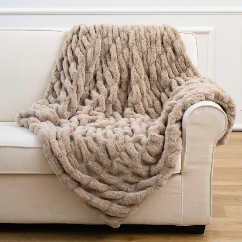 Kuscheldecke Hasenfell-Imitat Tie-Dye