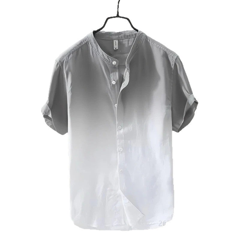 Atmungsaktives Ombre-Shirt im Resort-Stil – kurzärmelig