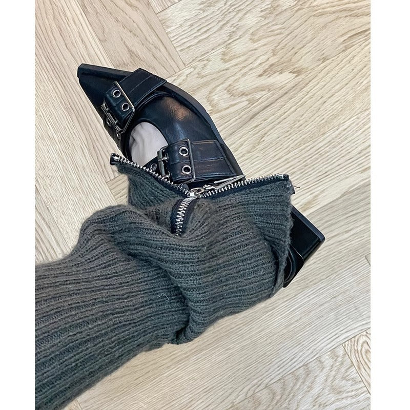 Mary Jane Pumps mit spitzer Kappe