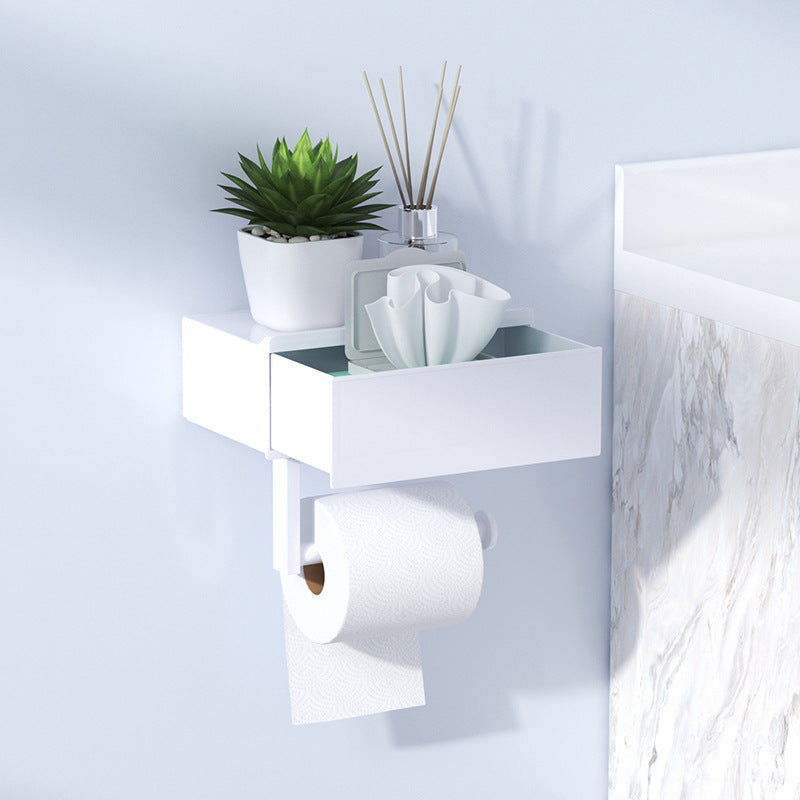 Badezimmerregal mit Toilettenpapierhalter, ohne Bohren
