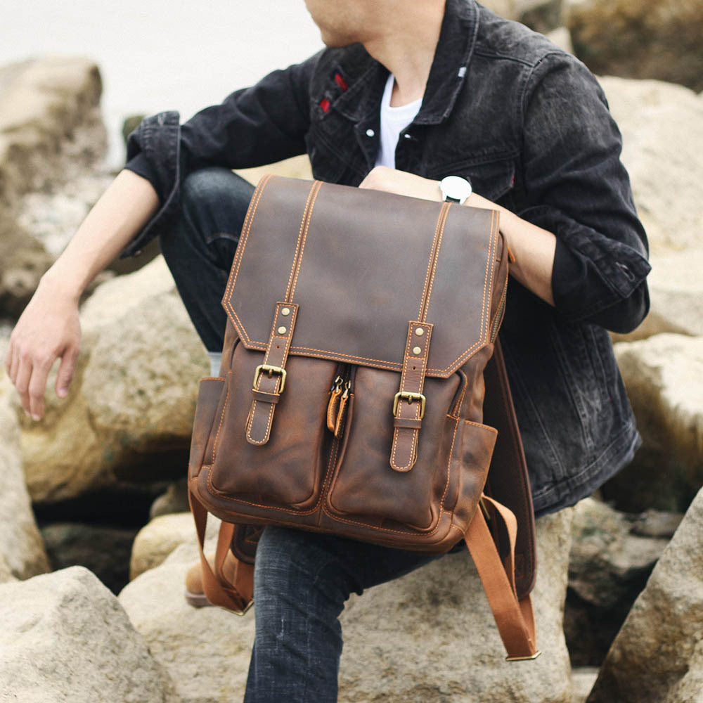 Vintage Crazy Horse Lederrucksack