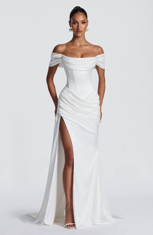 Abendkleid «Sirène» – High-Slit Meerjungfrau mit Schleppe