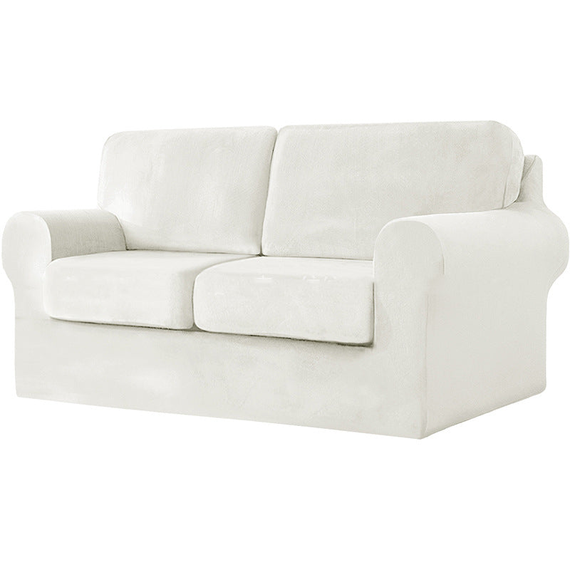 Stretch Samt Sofaüberzug "Silver Fox"