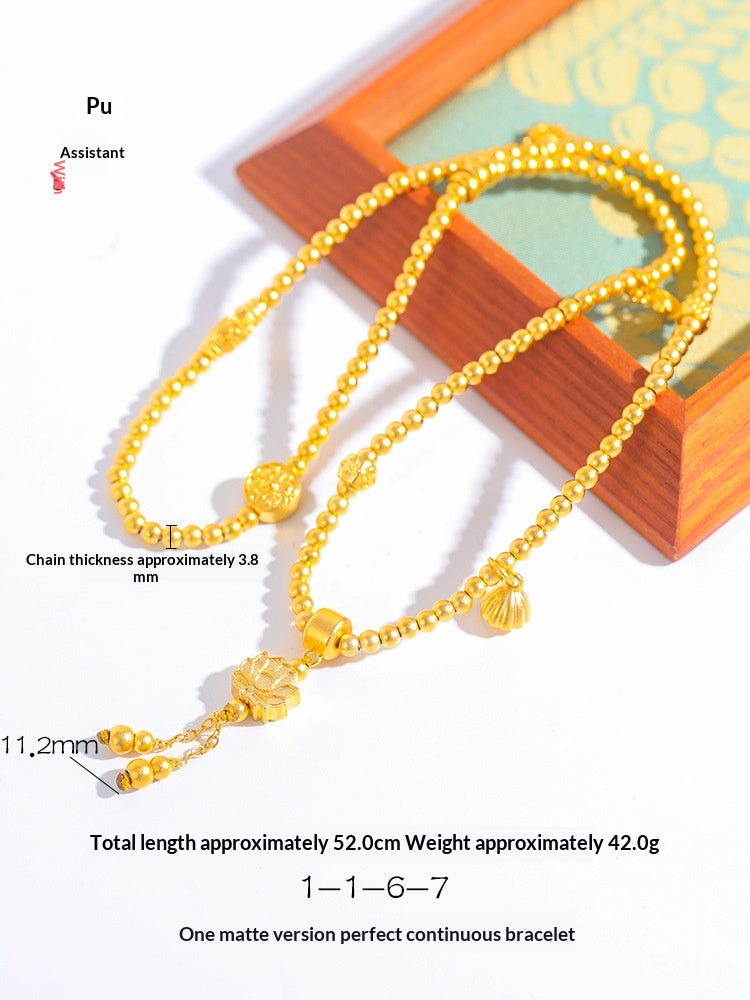 Mattes Gold Sand Dreifach-Armband