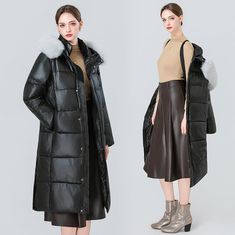 Schwarzer Wollgefütterter Parka mit goldener Krempe – Bild 5 | LuxeStyle