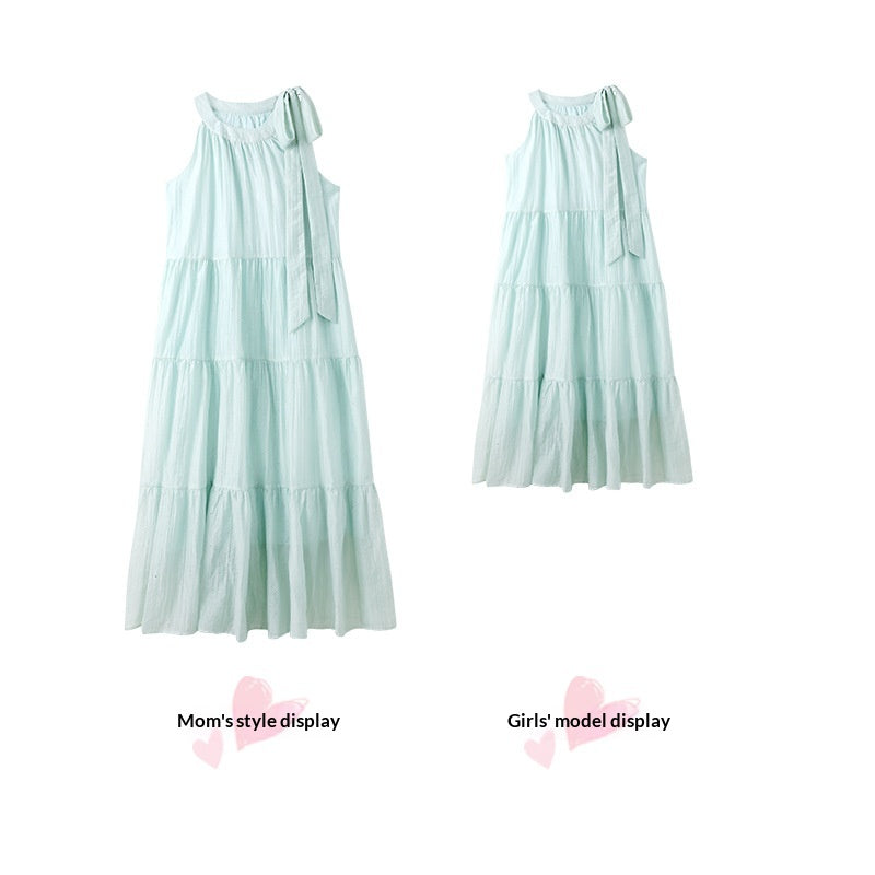 Mintgrünes Chiffon-Kleid für Mutter und Tochter – Bild 2 | LuxeStyle