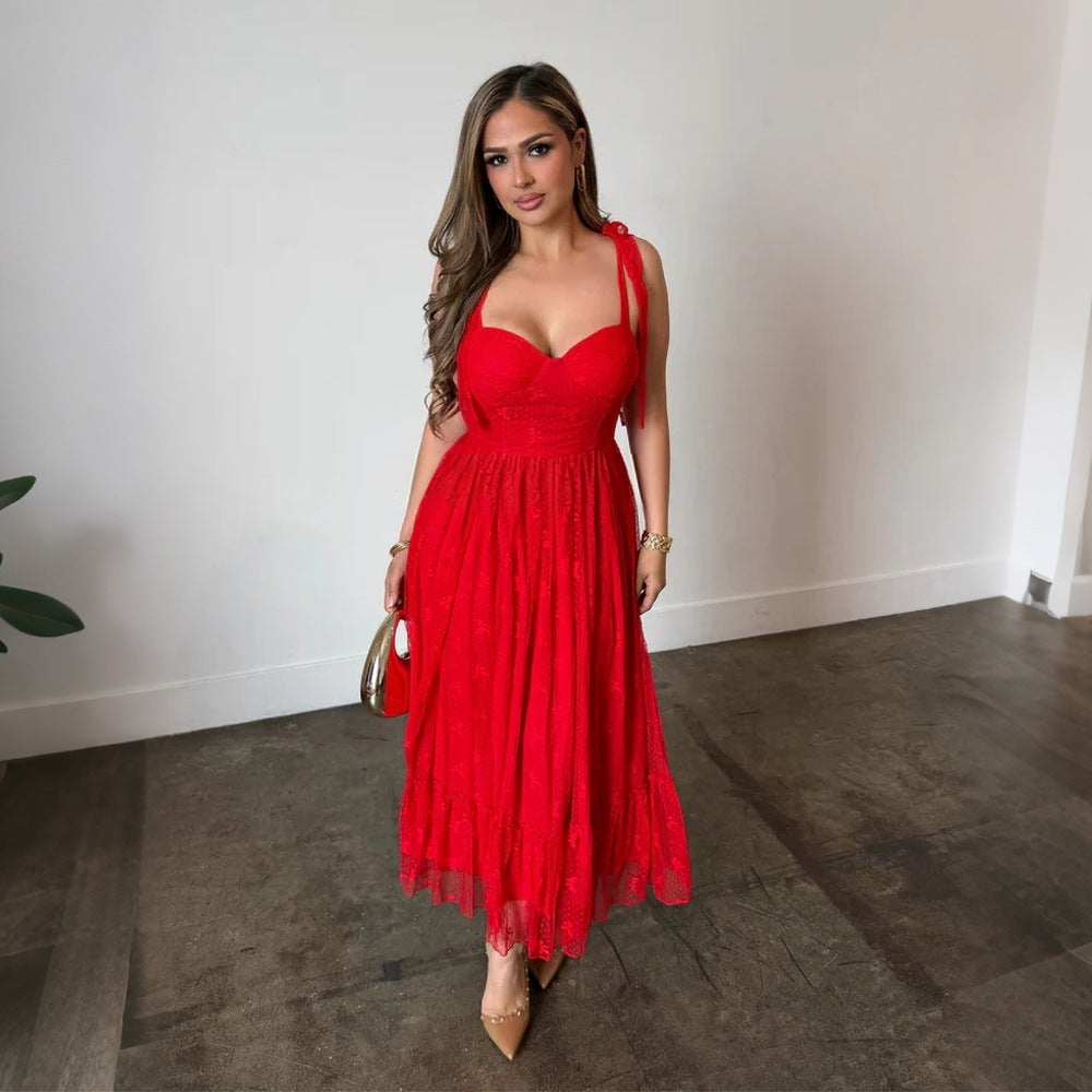 Casual A-Linien Mesh-Kleid für Damen