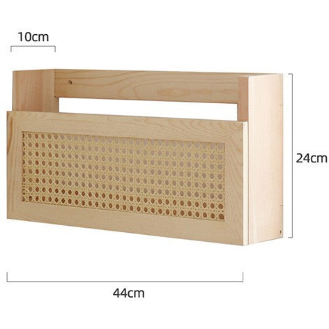 Holz-Garderobe mit Rattan