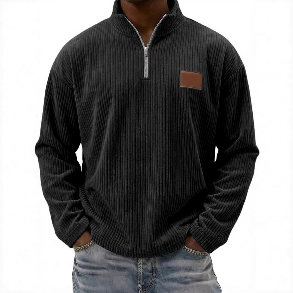 Retro-Cordonpullover mit Stehkragen | LuxeStyle