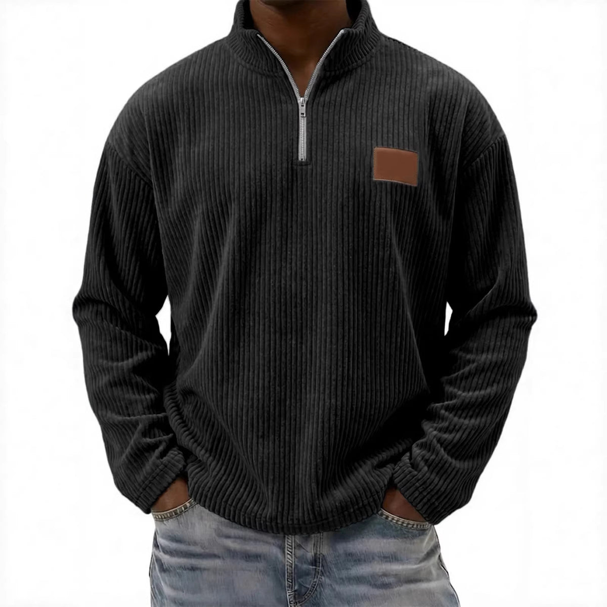 Retro-Cordonpullover mit Stehkragen | LuxeStyle