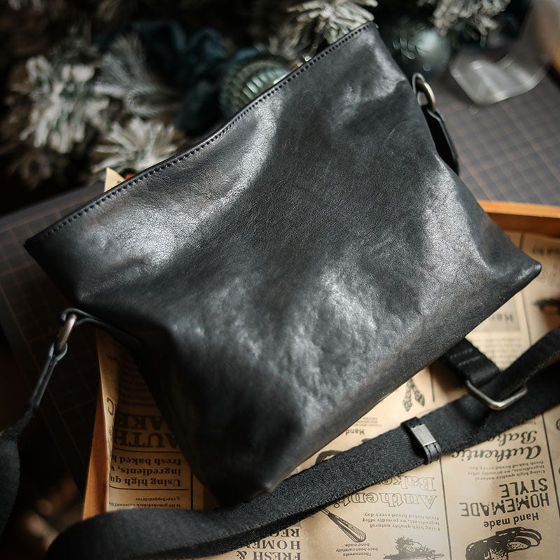 Leder-Umhängetasche mit Reissverschluss – Bild 3 | LuxeStyle