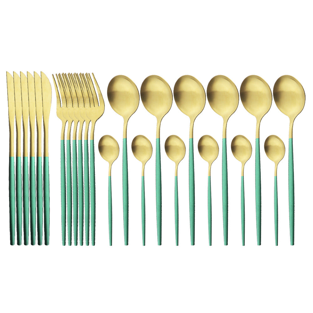 Mattes portugiesisches Besteck-Set (24-teilig) – Bild 19 | LuxeStyle