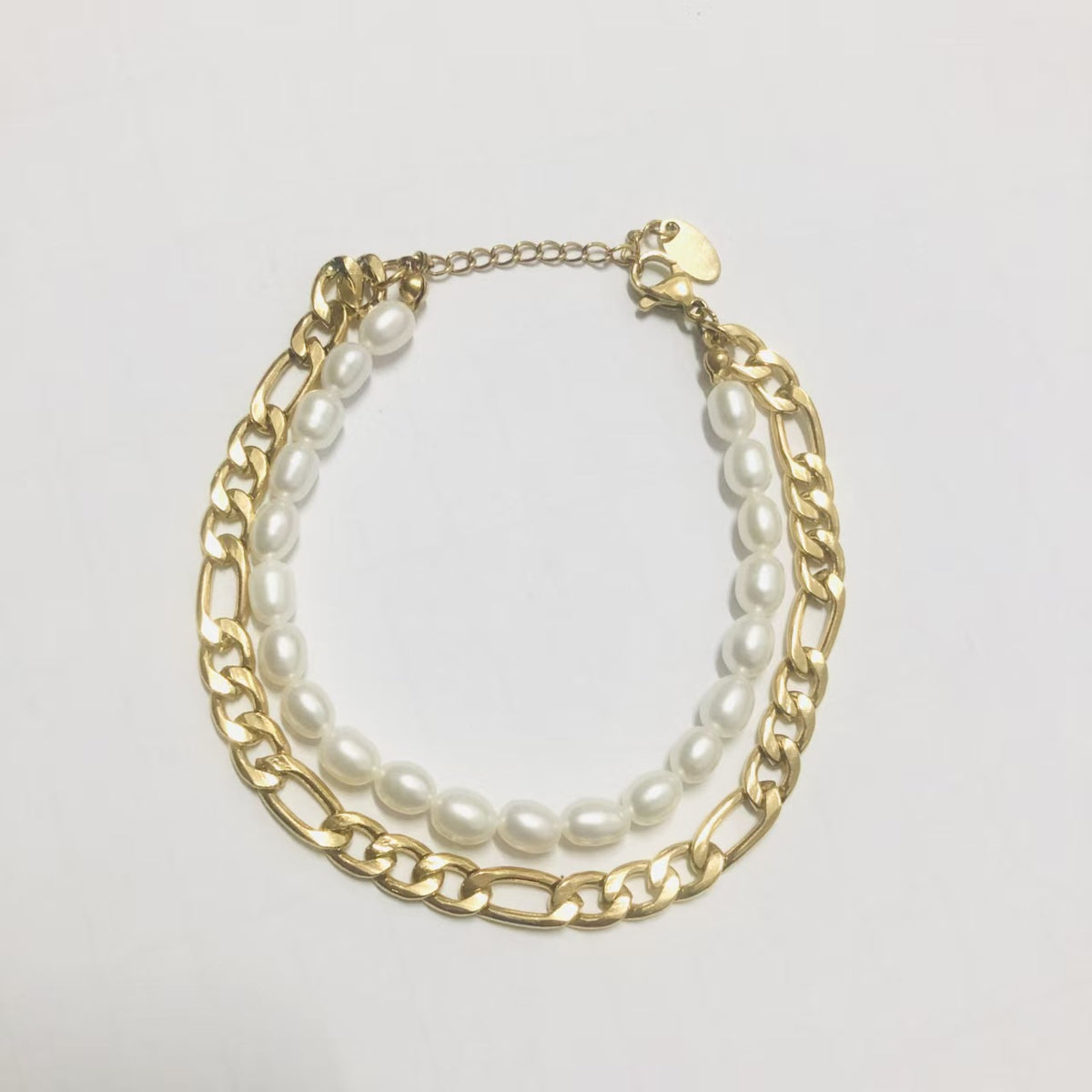 2-teiliges Set Perlen-Stretcharmbänder in Gold – Bild 2 | LuxeStyle
