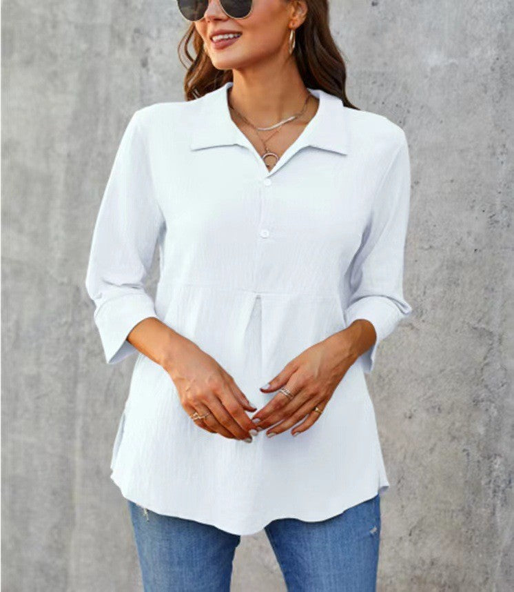 Damen-Shirt mit Reverskragen und Schlitz – Bild 9 | LuxeStyle