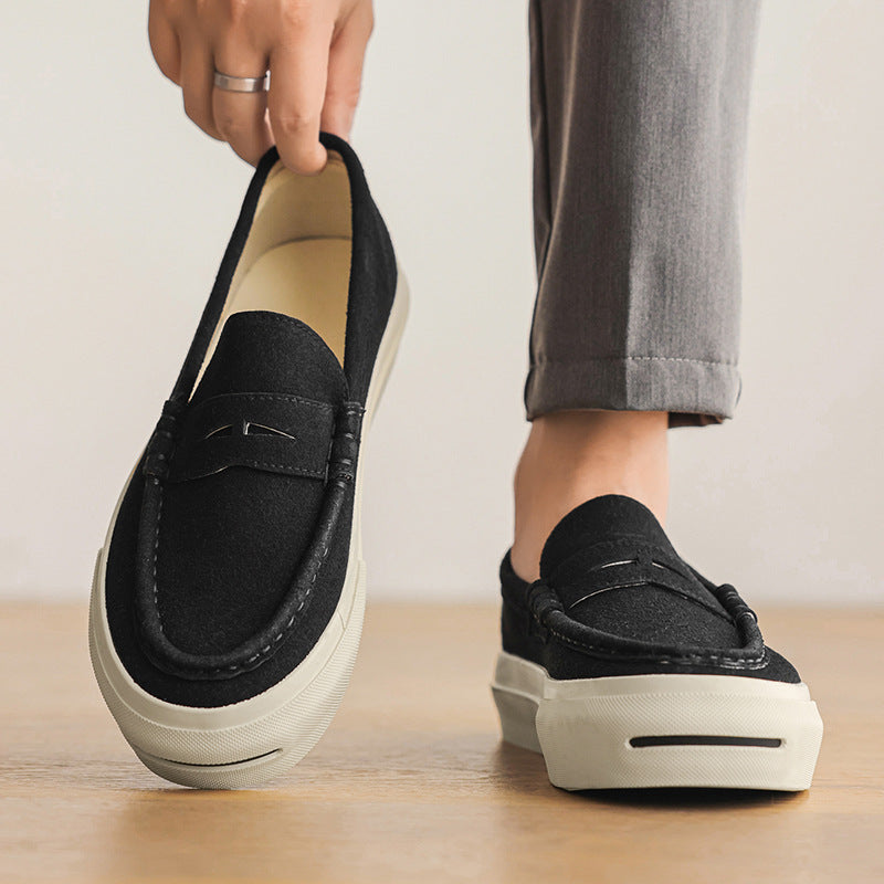 Atmungsaktive Wildleder Loafer mit Quasten
