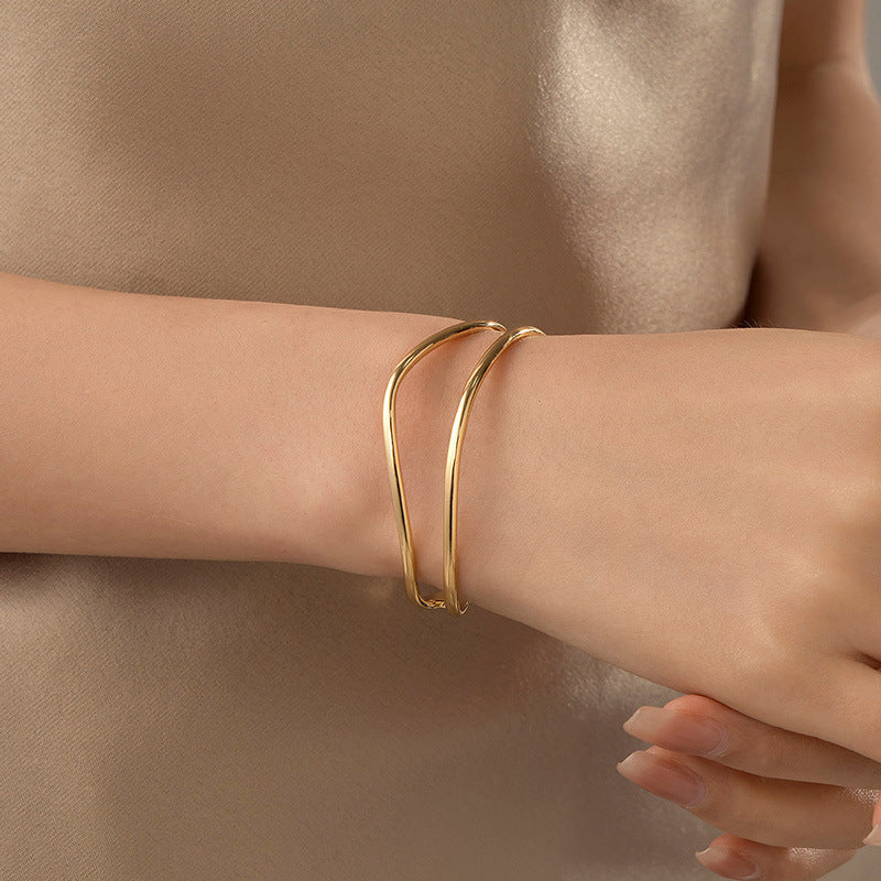 Doppelreihiges Armband aus 925er Silber – Bild 5 | LuxeStyle