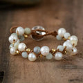 Handgewobenes Armband mit Süsswasserperle | LuxeStyle