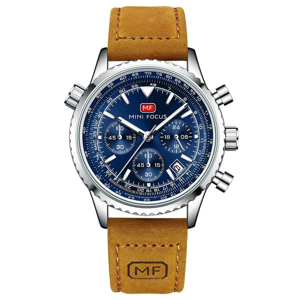 Herren-Chronograph mit Lederarmband