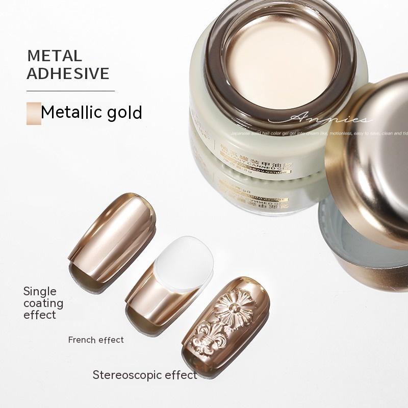 Metallic-Klebergel für French Nails (Gold & Silber)