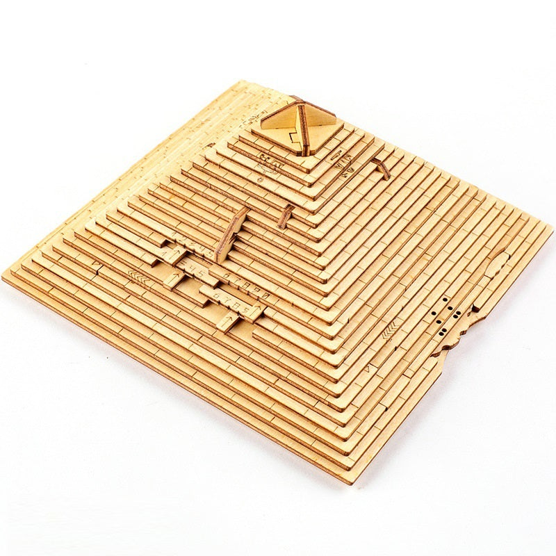Pyramiden-Holzbox mit Entschlüsselungs-Puzzle | LuxeStyle