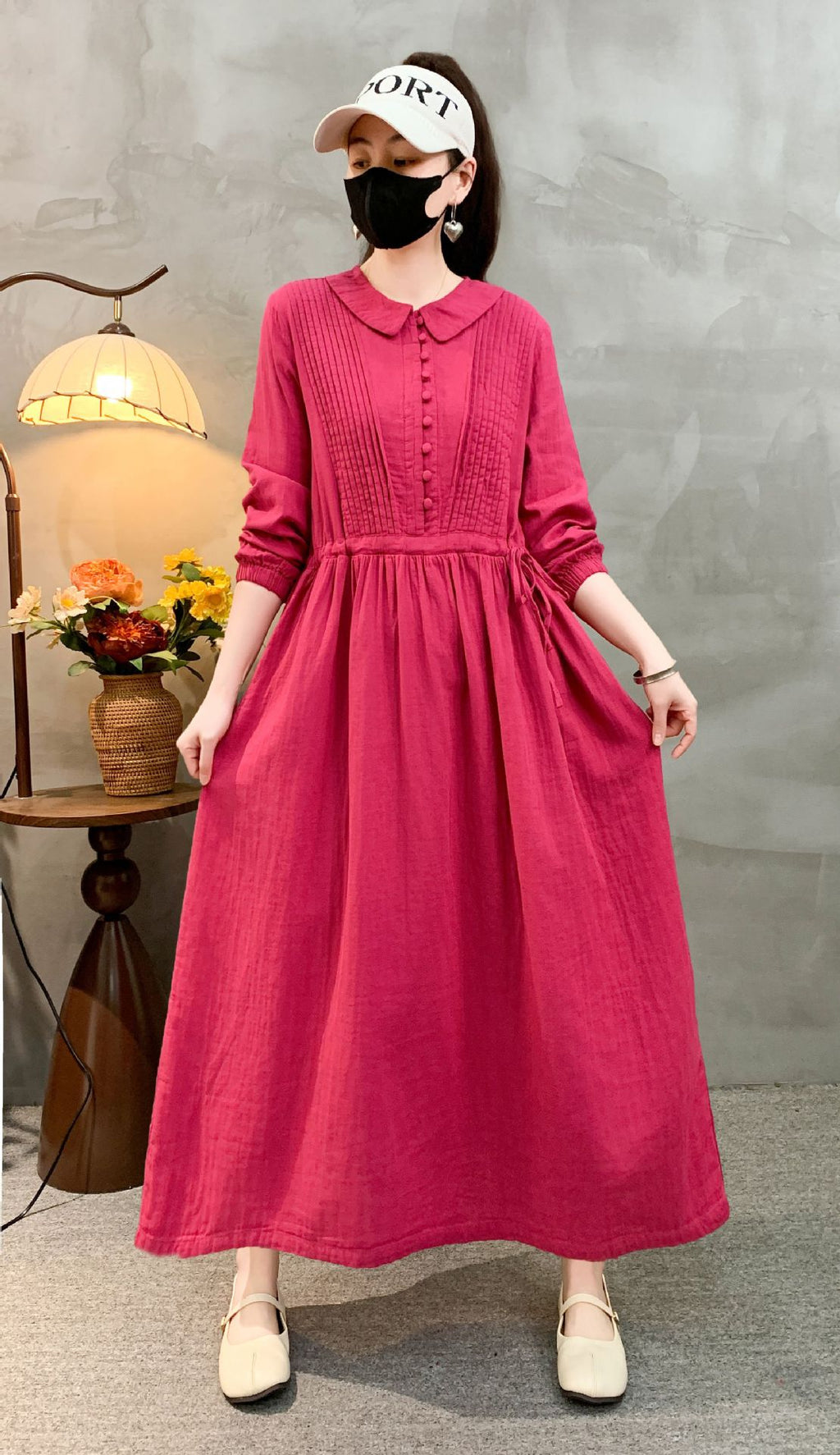 Retro-Kleid mit Langarm