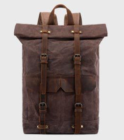 Vintage Rucksack aus Pferdeleder und Canvas