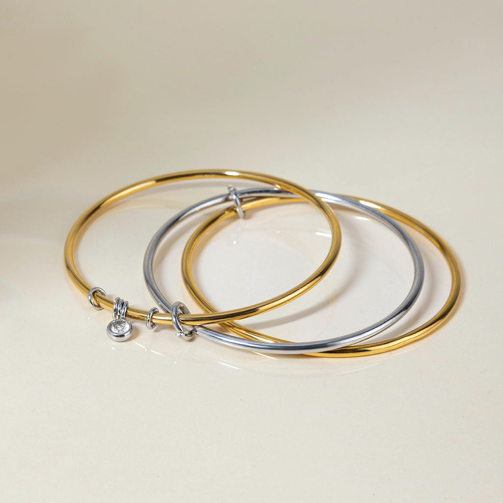 Vergoldetes Edelstahl-Armreif-Set – Bild 4 | LuxeStyle