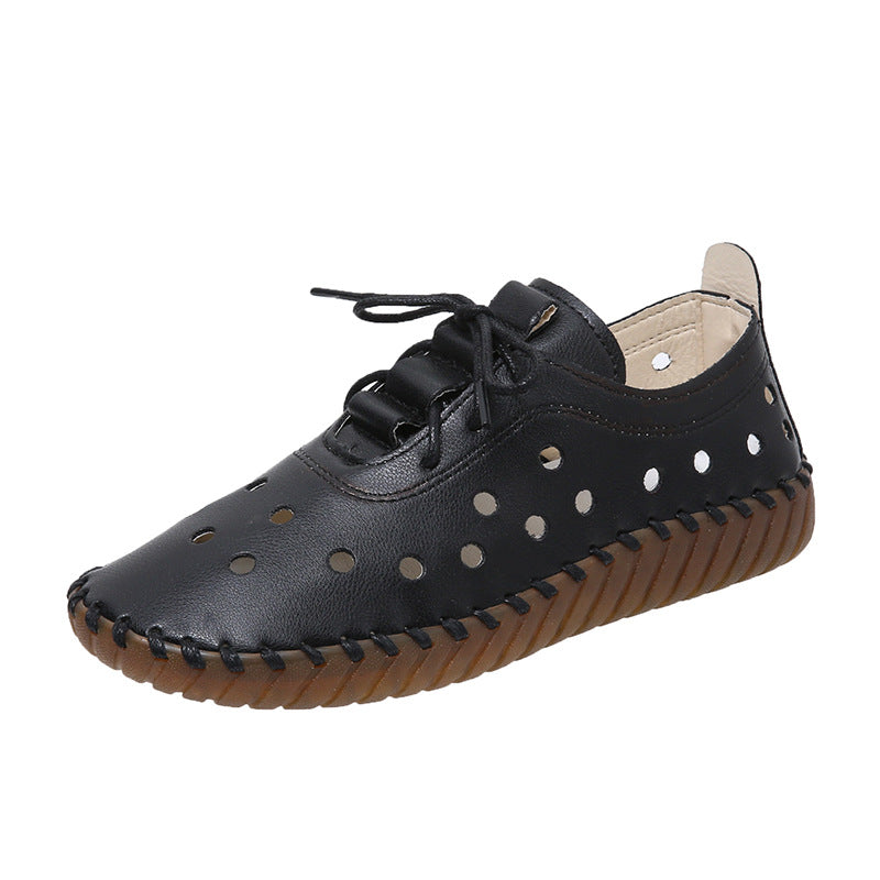 Sandalen mit hohlen Zehen, schwarzer PU | LuxeStyle