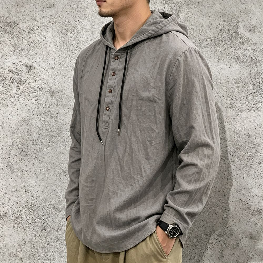 Herren Langarmshirt mit Kapuze | LuxeStyle