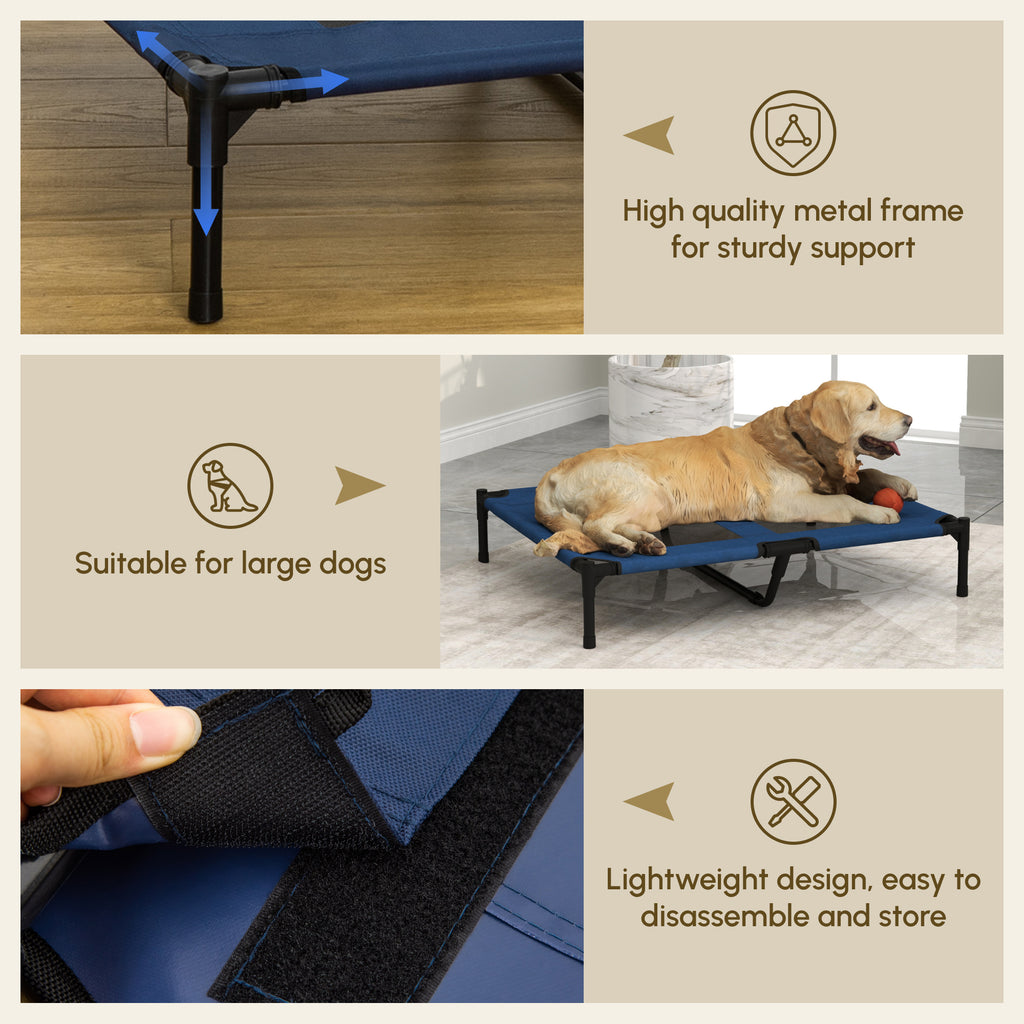 Hundebett «Cooling Cot» mit Netzgewebe – Blau