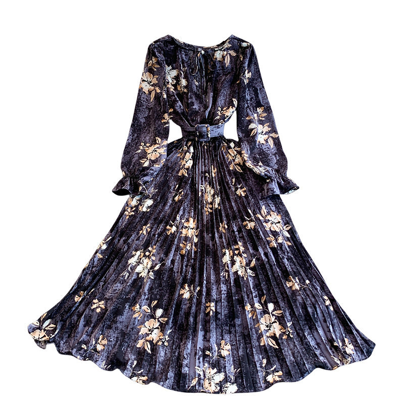 Bedrucktes Midikleid mit weitem Faltenrock – Bild 12 | LuxeStyle