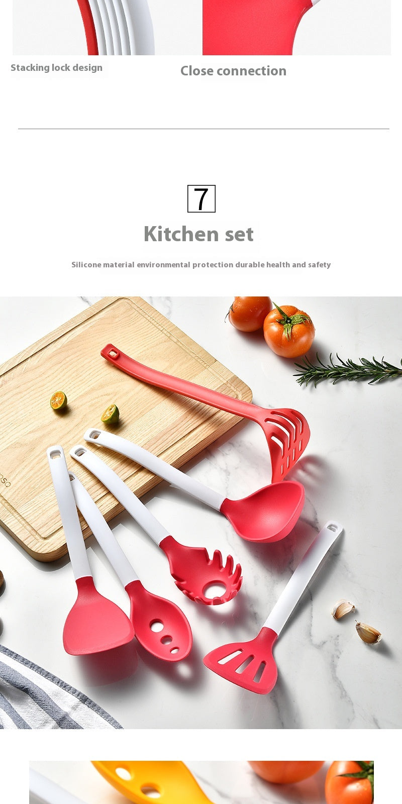 Silikon Küchenhelfer-Set, 6-teilig