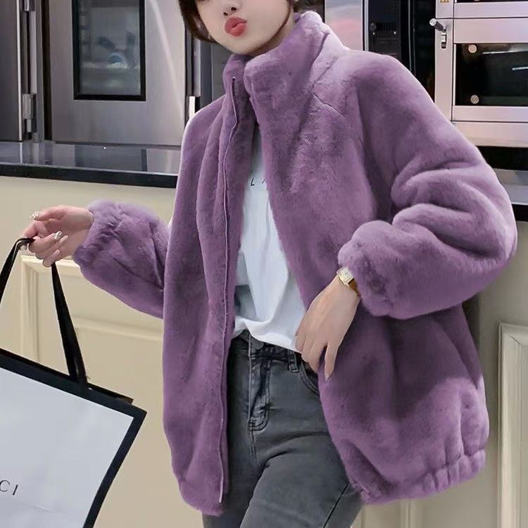 Doppelseitiger Fleece-Rollkragenmantel