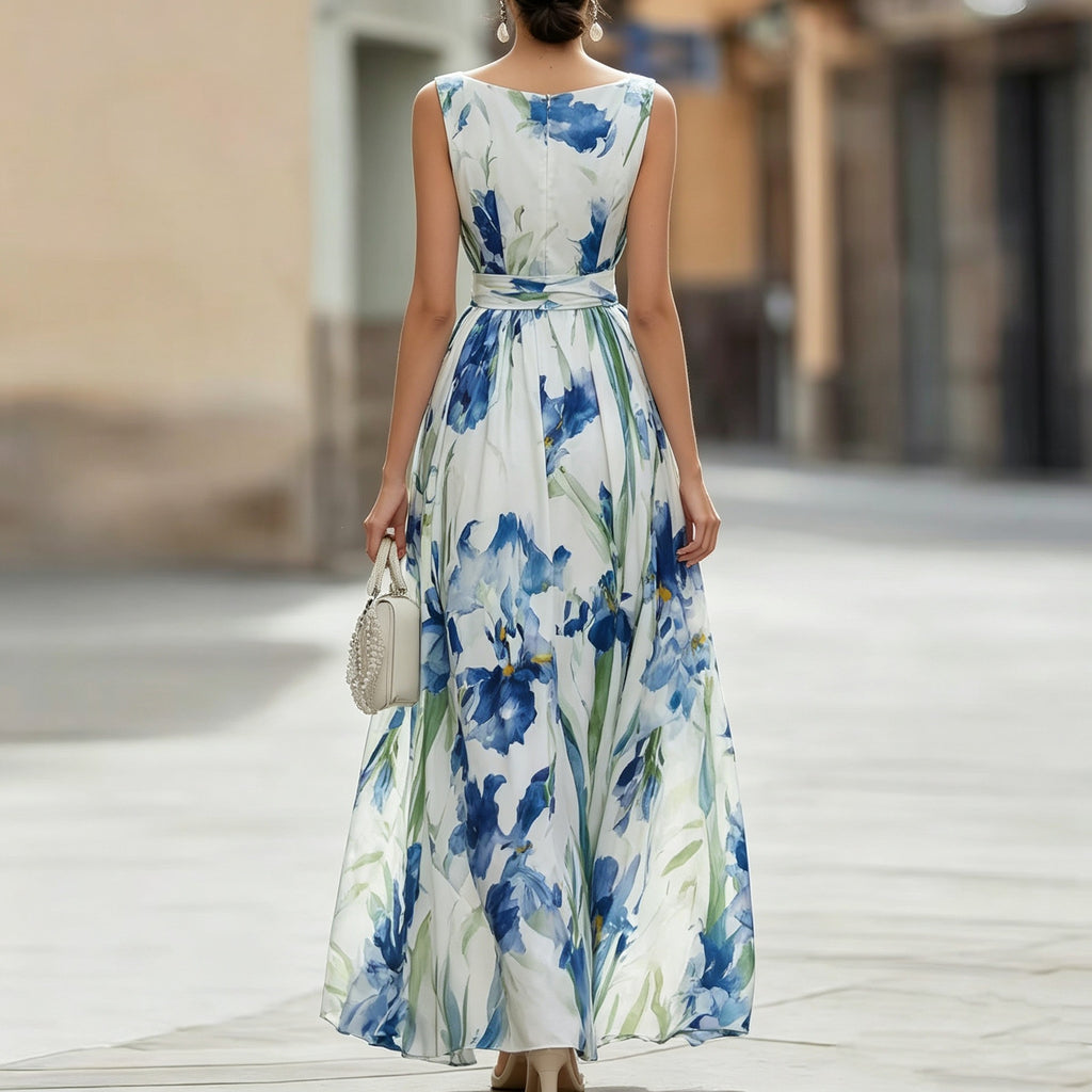Strandkleid ärmellos mit Print