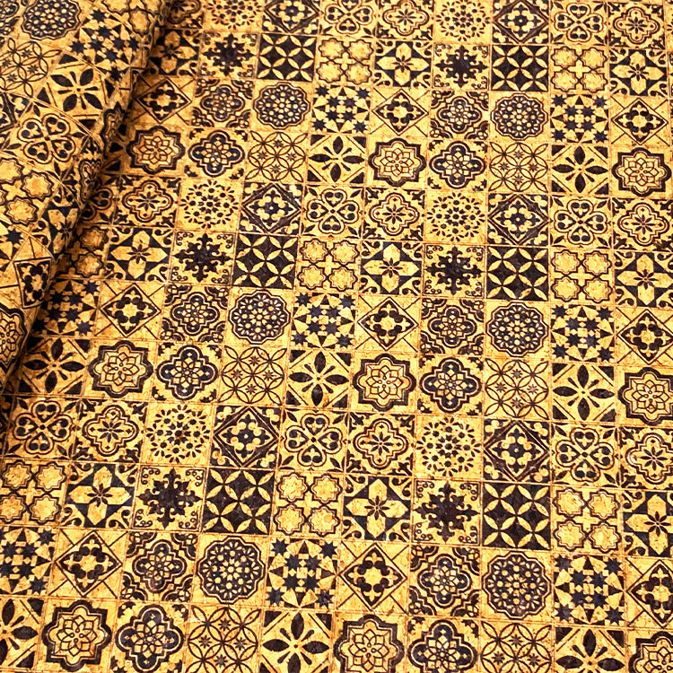 Korkleder Stoff mit Schottenkaro-Muster – Bild 3 | LuxeStyle