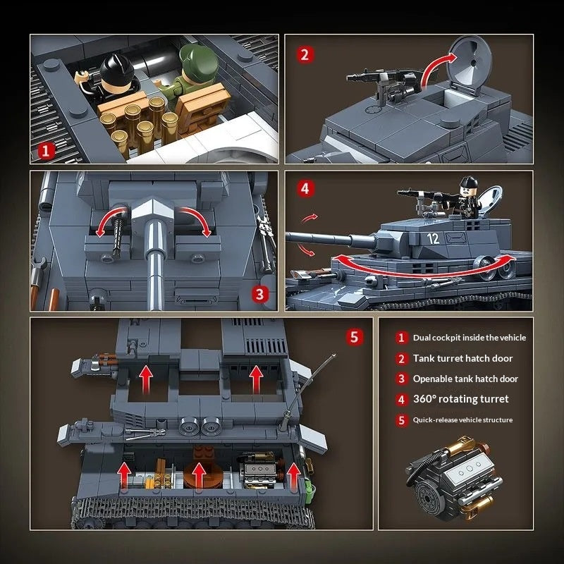 Typ 4 G Panzer Baustein-Puzzle-Spielzeug