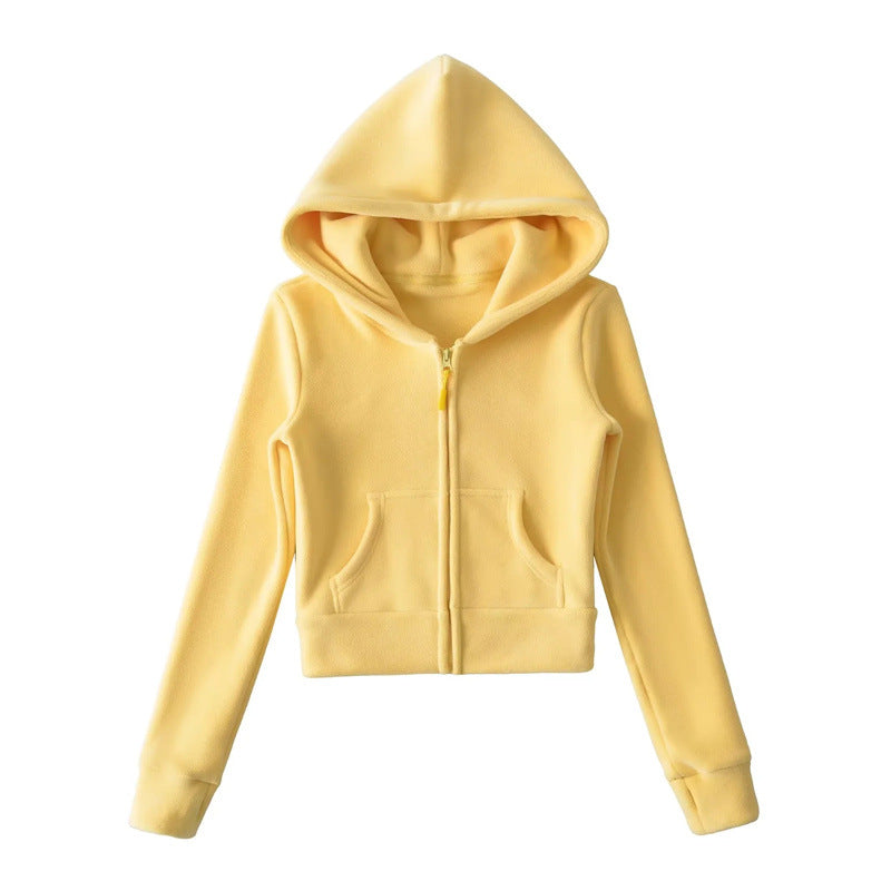 Kurzer Fleece-Kapuzenpullover für Damen – Bild 13 | LuxeStyle