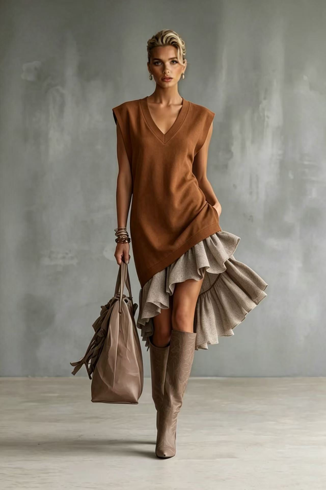 Midi-Jupe mit Volants im Casual-Stil – Ansicht 6